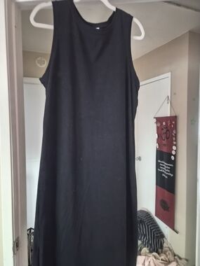 Old Navy Black Asymmetrical Maxi Dress